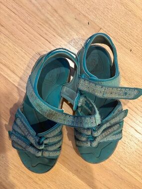Teva Kids Turquoise Blue Multi-Stripe Sandals